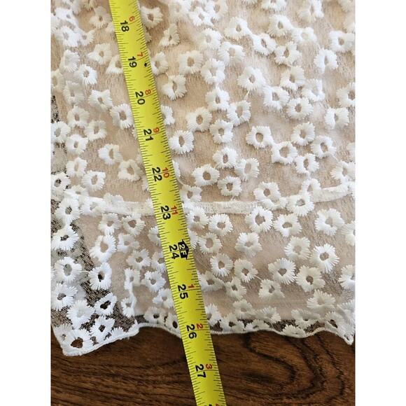 Lulus Women's Charmaine Embroidered Sheer Mesh Mini Dress White Size L NWT - Picture 11 of 11